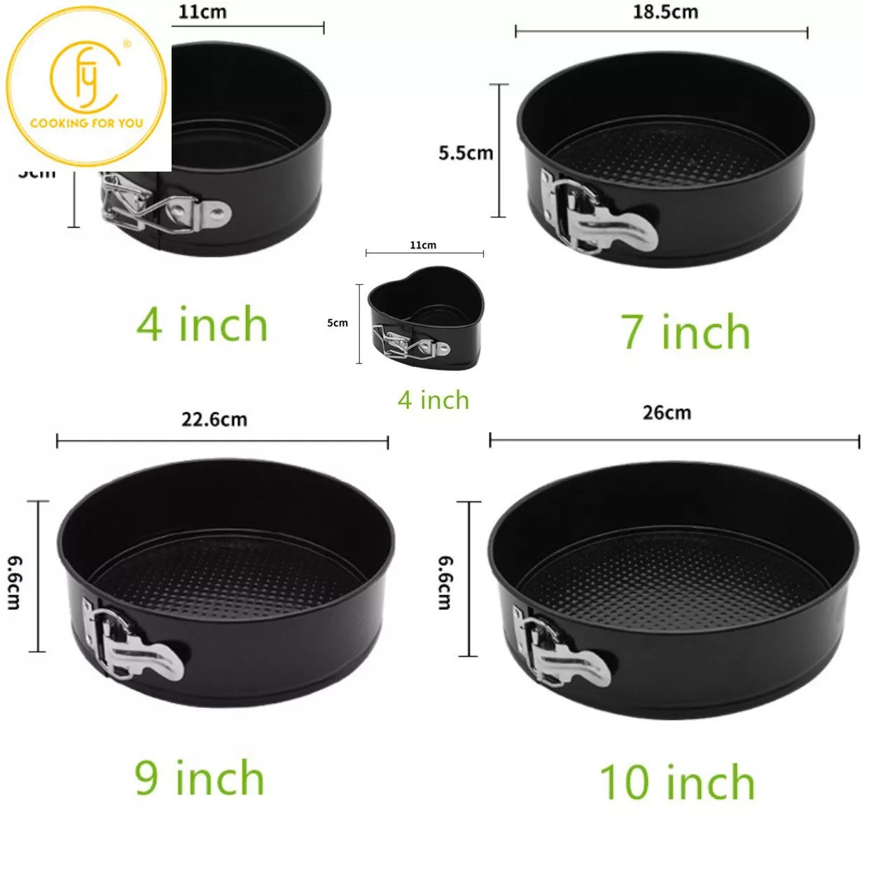 Non-Stick Metal Cake Pan with Removable Bottom