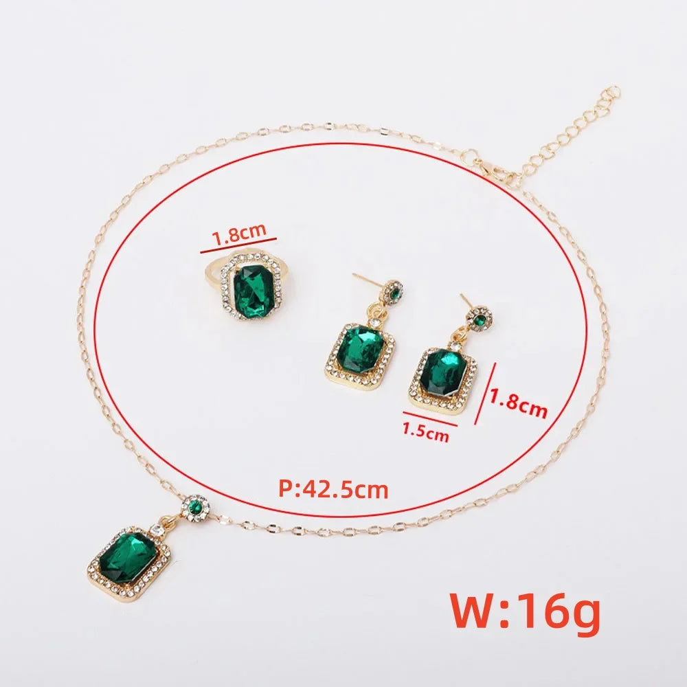 Banquet Trendy Square Jewelry Set