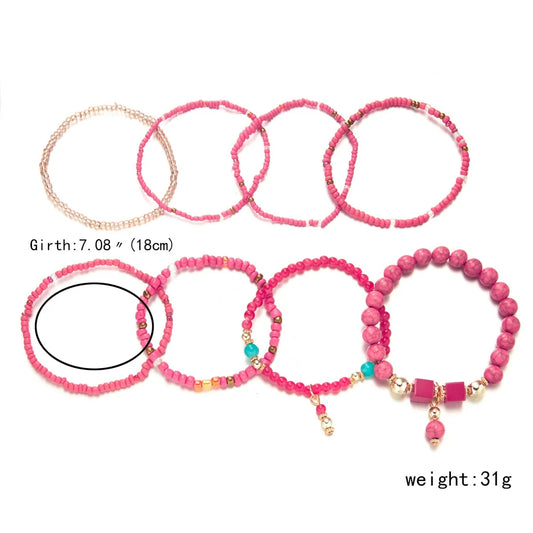 Bohemian Turtle Lace up Anklet Bracelet – Natural Stone Handmade Elastic Bangle