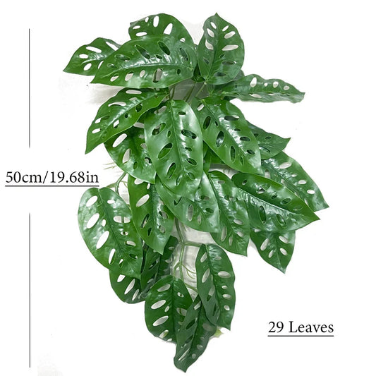 76cm Fake Hanging Vines With Monstera Leafs