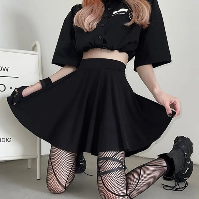 Women High Waist Loose Streetwear Mini Skirt