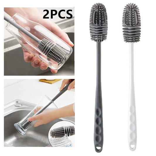Long-Handled Silicone Cup Brush for Kitchen Cleaning