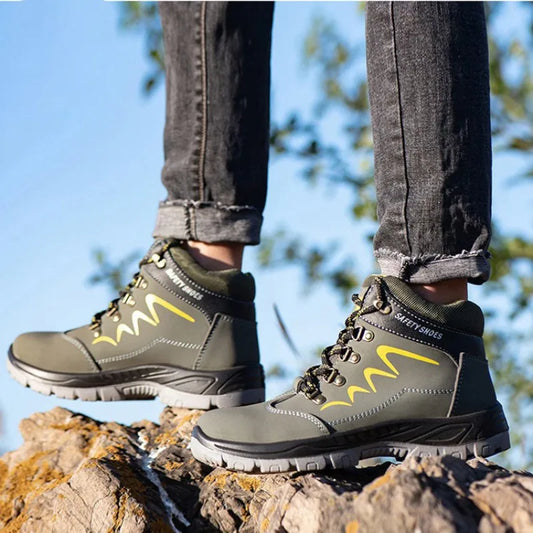 Men Steel Toe Waterproof Non-Slip Safety Boots