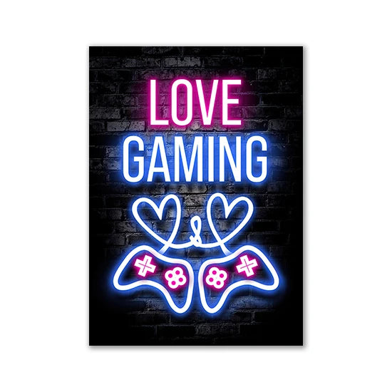 Motivational Neon Effect Canvas Wall Posters