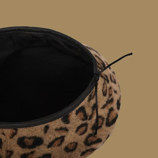 Women's Spring Autumn Octagonal Cap - Leopard Print Hat