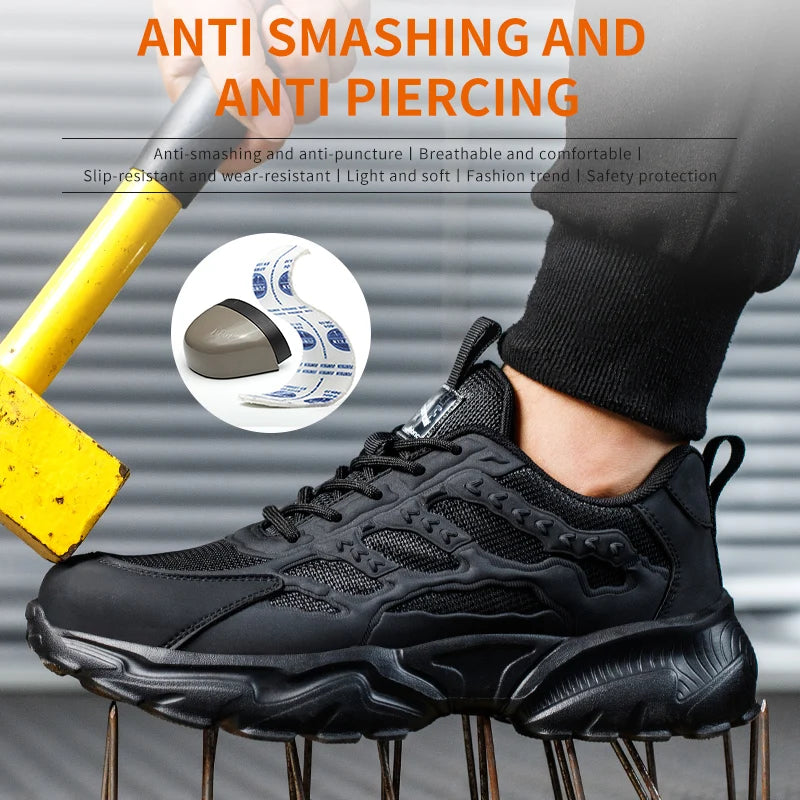 Lightweight Protective Work Sneakers - Men Breathable Shoes