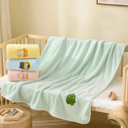 Printed baby bath towel non-linting lovely embroidery