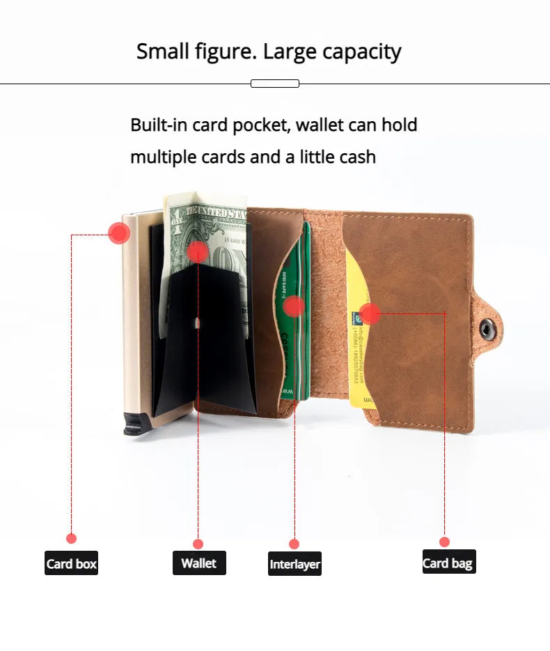 Slim RFID-Blocking Wallet With Pop-up Money Clip