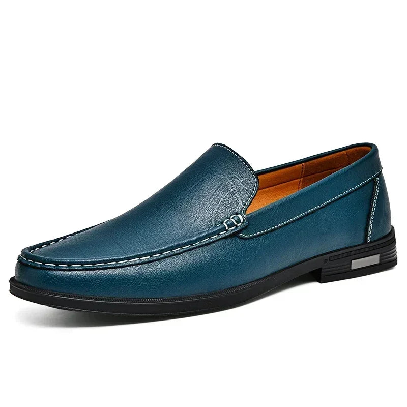 Mocassins habillés à enfiler en cuir véritable pour hommes