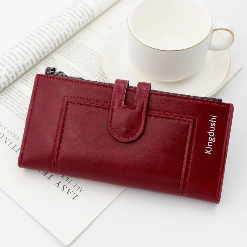 PU Leather Multi Card Carrying Long Wallet
