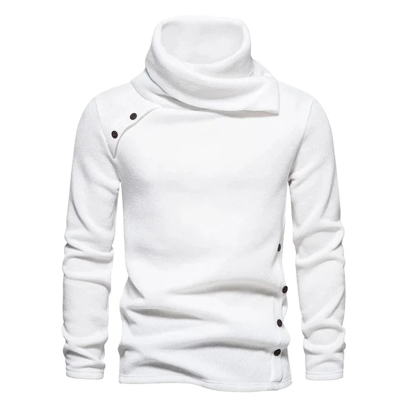Plus Size 5XL Men's Turtleneck Hoodie - Long Sleeve Sweatshirt