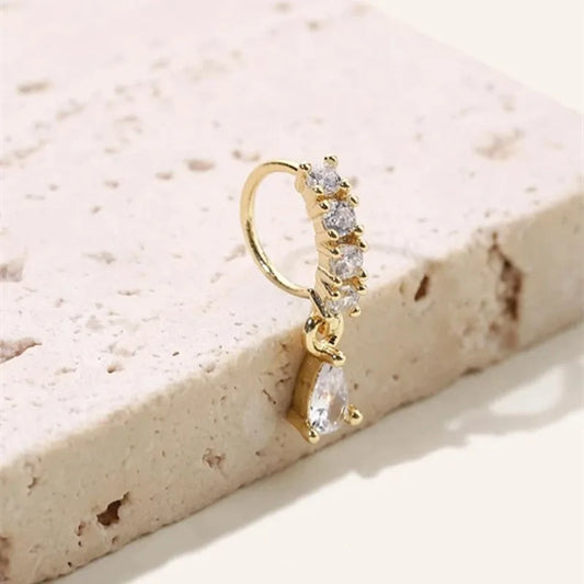 Nasenring mit Zirkonia für Damen – Hängender Nasenpiercing-Schmuck mit Zirkonia