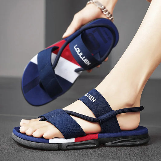 Chaussures à la cheville pour homme - sandales à glissière antidérapantes