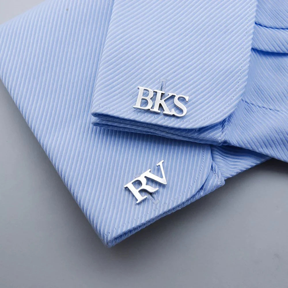 Stainless Steel Cufflinks with Personalized Logo Letters