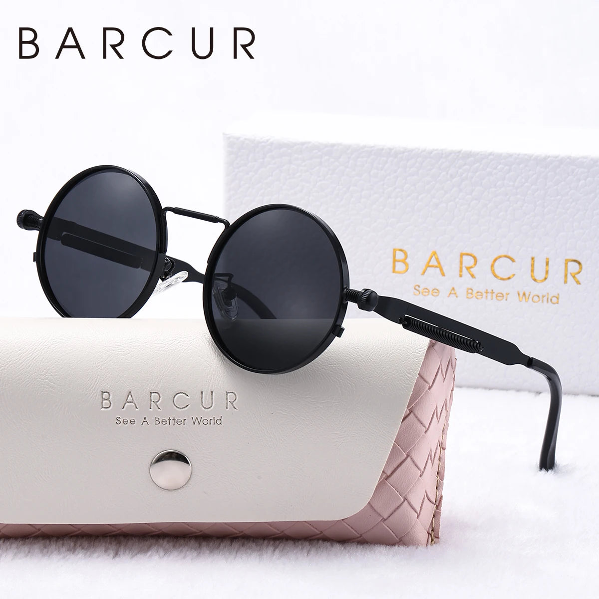 Unisex Steampunk UV400 Retro Round Sunglasses