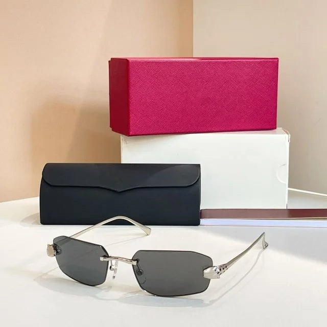 Randlose rechteckige Sonnenbrille für Damen