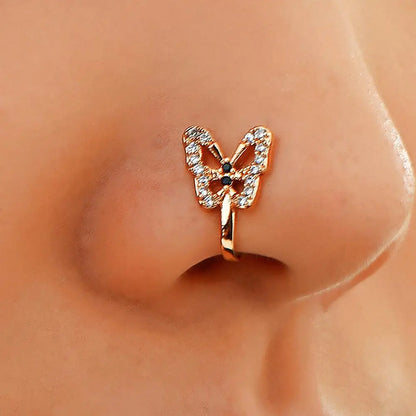 Women Butterfly U-shaped Nose Clip