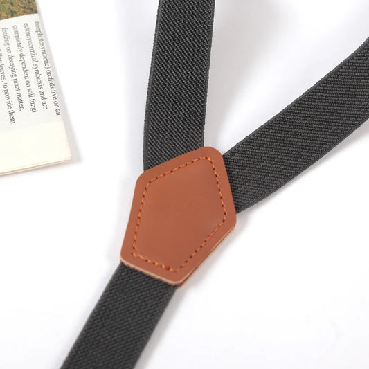 Leder-Hosenträger – 4 Haken-Hosenträger für Herren/Damen