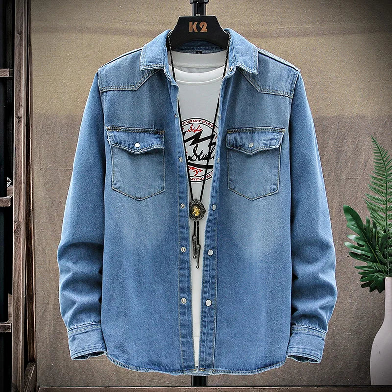 100% Cotton Long Sleeve Men Denim Shirts