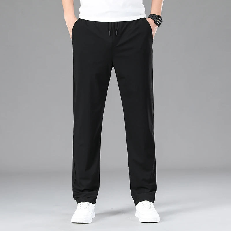 Men’s Ice Silk Quick Dry Pants – Lightweight Breathable Summer Casual Sweatpants