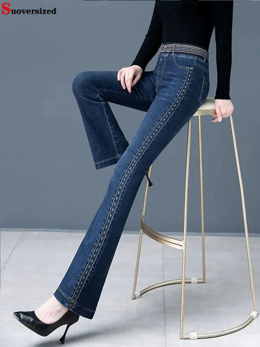 Vintage High Waist Flare Women Jeans
