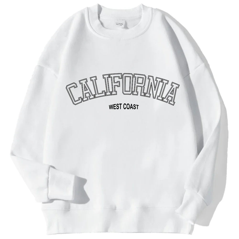 Women's Crew Neck California West Coast Print Hoodie