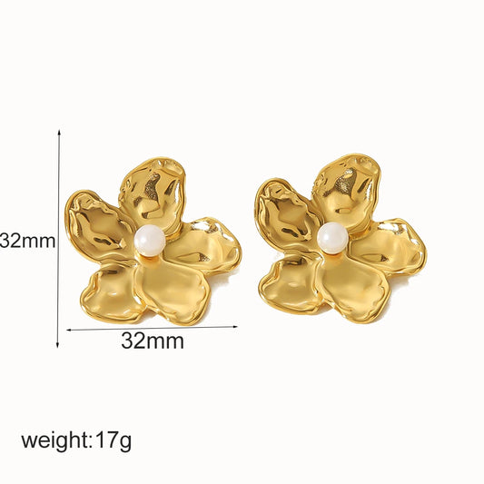 Boucles d'oreilles à tige en forme de fleur en cristal pour femme