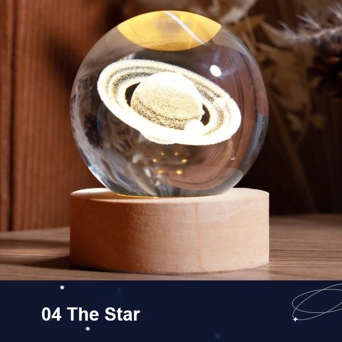 USB LED Galaxy Crystal Ball 3D Nightlight