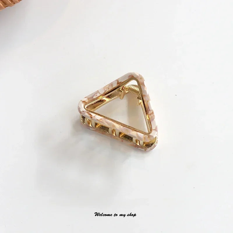 Geometric Acetate Alloy Metal Hair Claw Clip