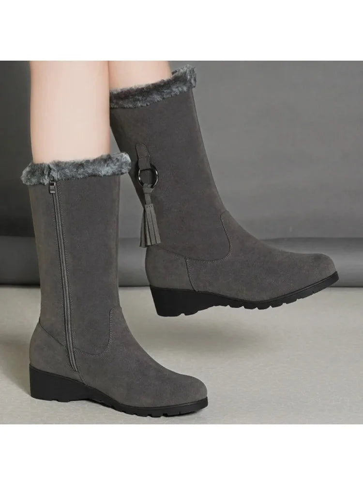 Women's Zipper Winter Snow Ankle Boots