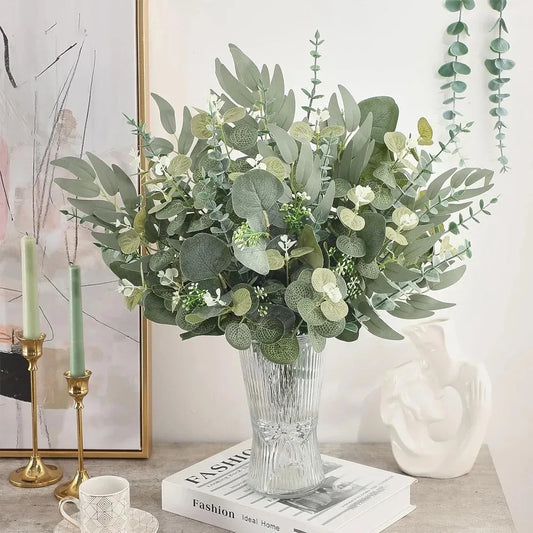 Künstliches Eukalyptus-Wassergras mit 7 Gabeln