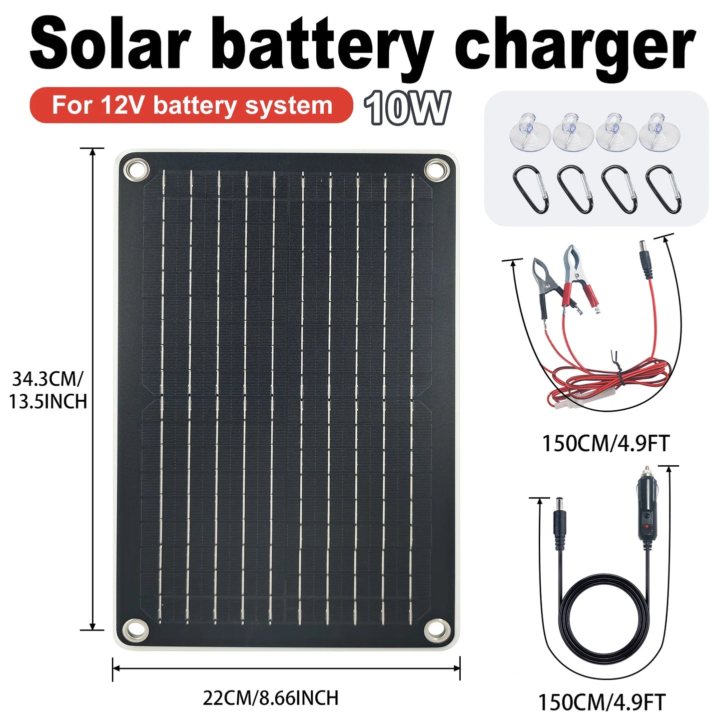 Car Boat 12V Solar Battery Charger
