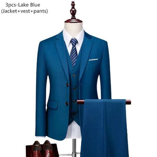 Men's 3-Piece Slim Fit Wedding Suit.