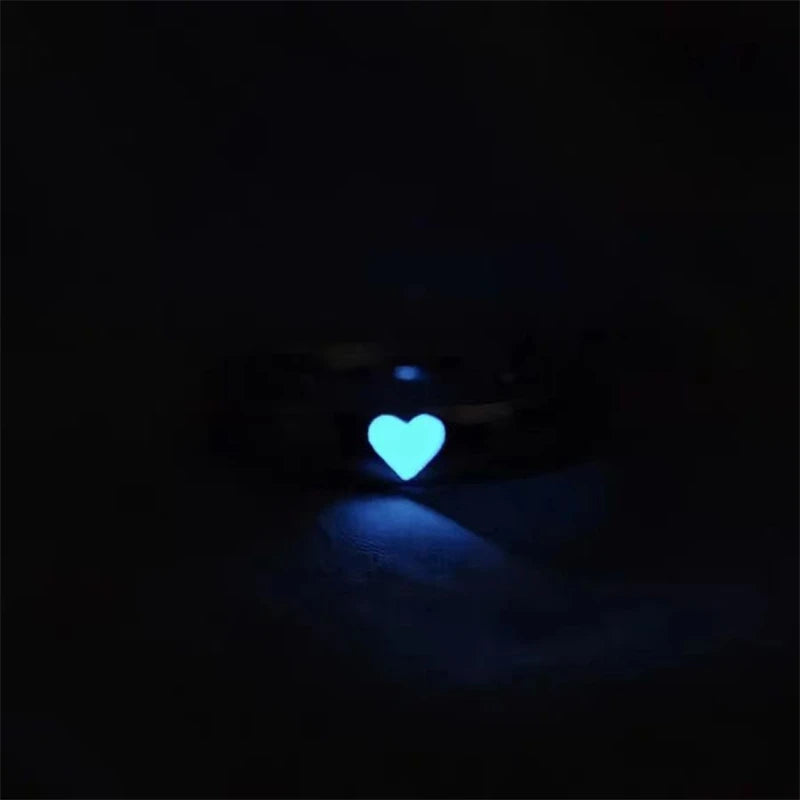 Heart Luminous Glowing Heart Gaming Couple Rings
