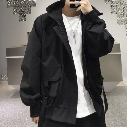 Hip Hop Streetwear hooded coat for Mens
