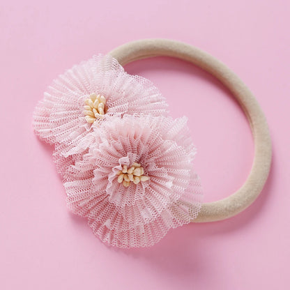3Pcs/Set Soft Gauze Flower Hairband For Baby Girls