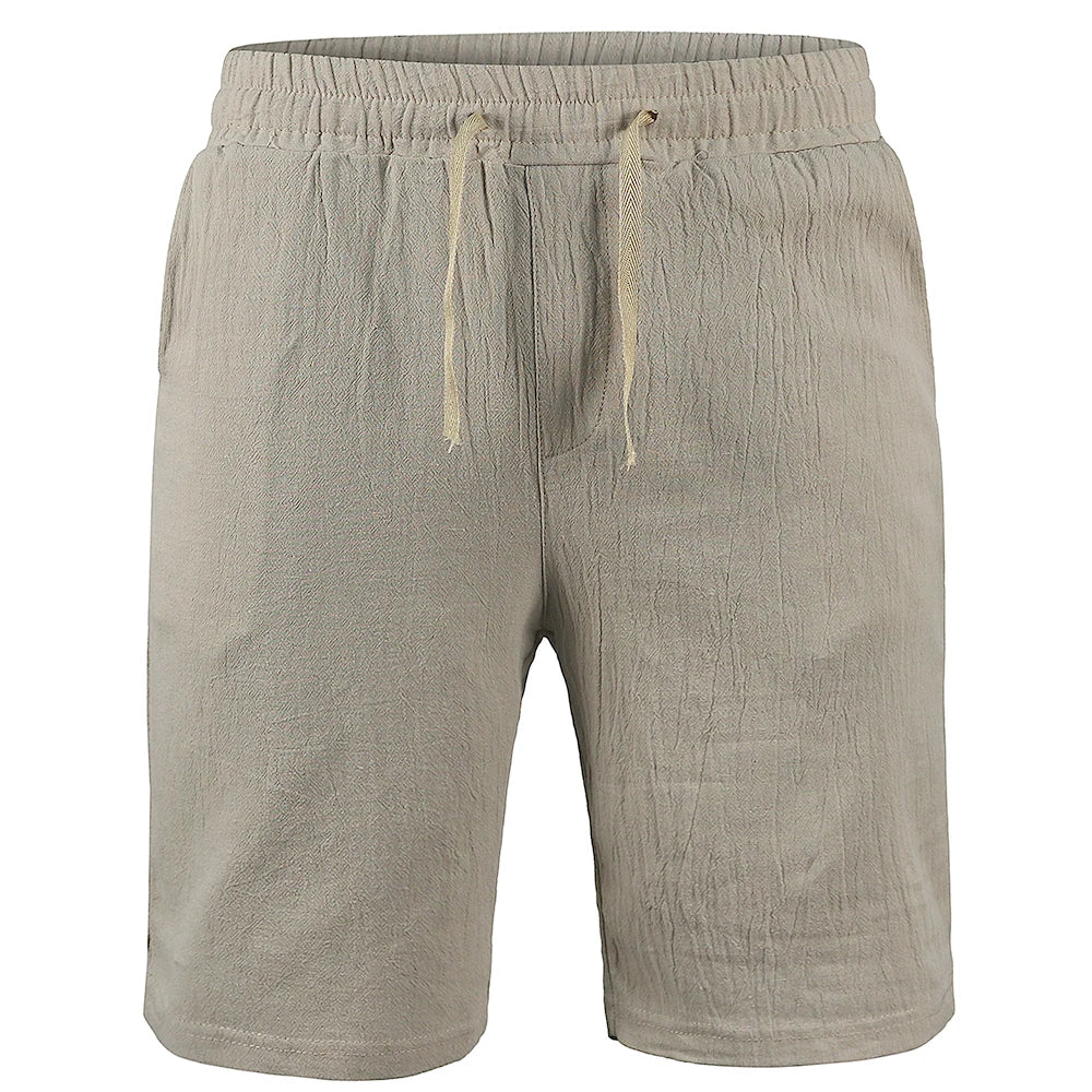 Men's Casual Cotton-Linen Drawstring Shorts