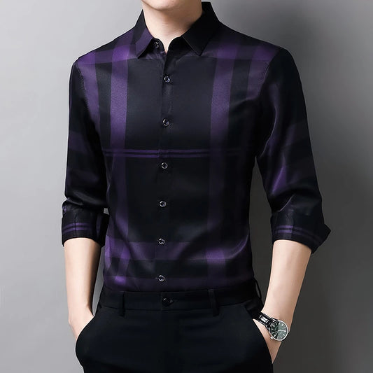 Men's Printed Anti Wrinkle Business Polo Shirt