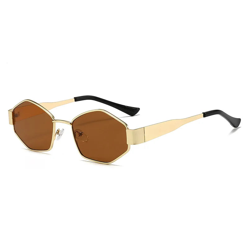 Unisex Trendy Metal Outdoor Hexagon Sunglasses