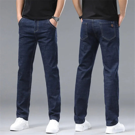 Men's Fleece-Lined Straight Jeans