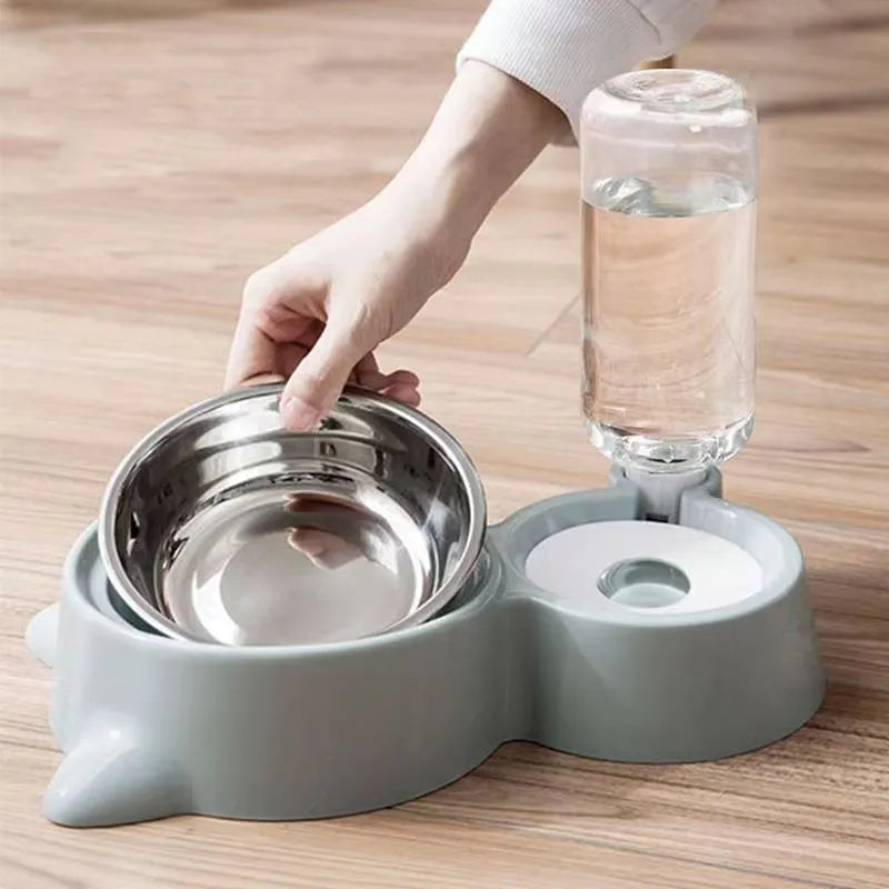 2-in-1 Cat Water Bowl Pet - Pet Waterer Feeder