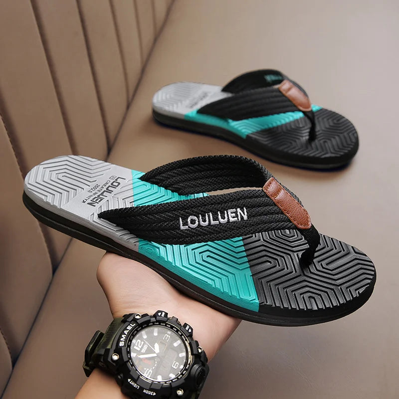 Men's Breathable Summer Flip Flops - Outdoor Beach Slippers