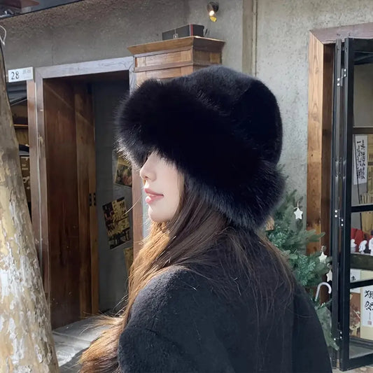 Mongolian Style Warm Fur Hat Women - Ear Protection Windproof Thick Snow Hat