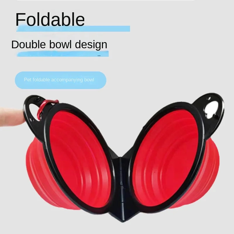 2-in-1 Foldable Dual Bowl - Dog & Cat Drinking Bowl