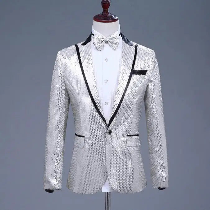 Flacher, heißer, mit Gold besetzter Herrenanzug aus Samt, 2-teiliges Set – Hochzeitsbankettkleid mit Hose