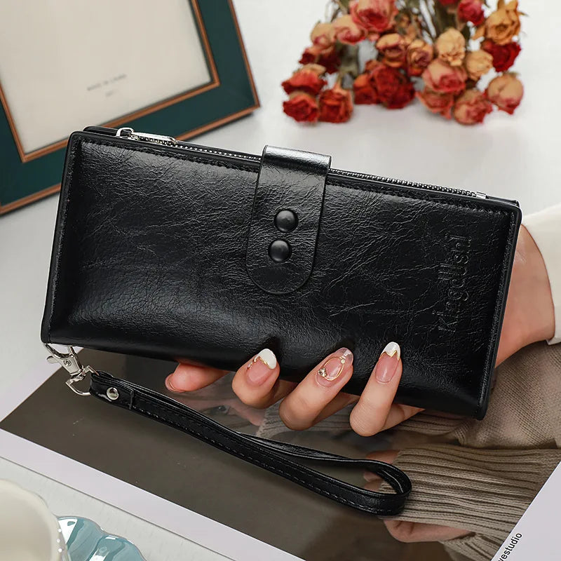 PU Leather Multi Card Carrying Long Wallet