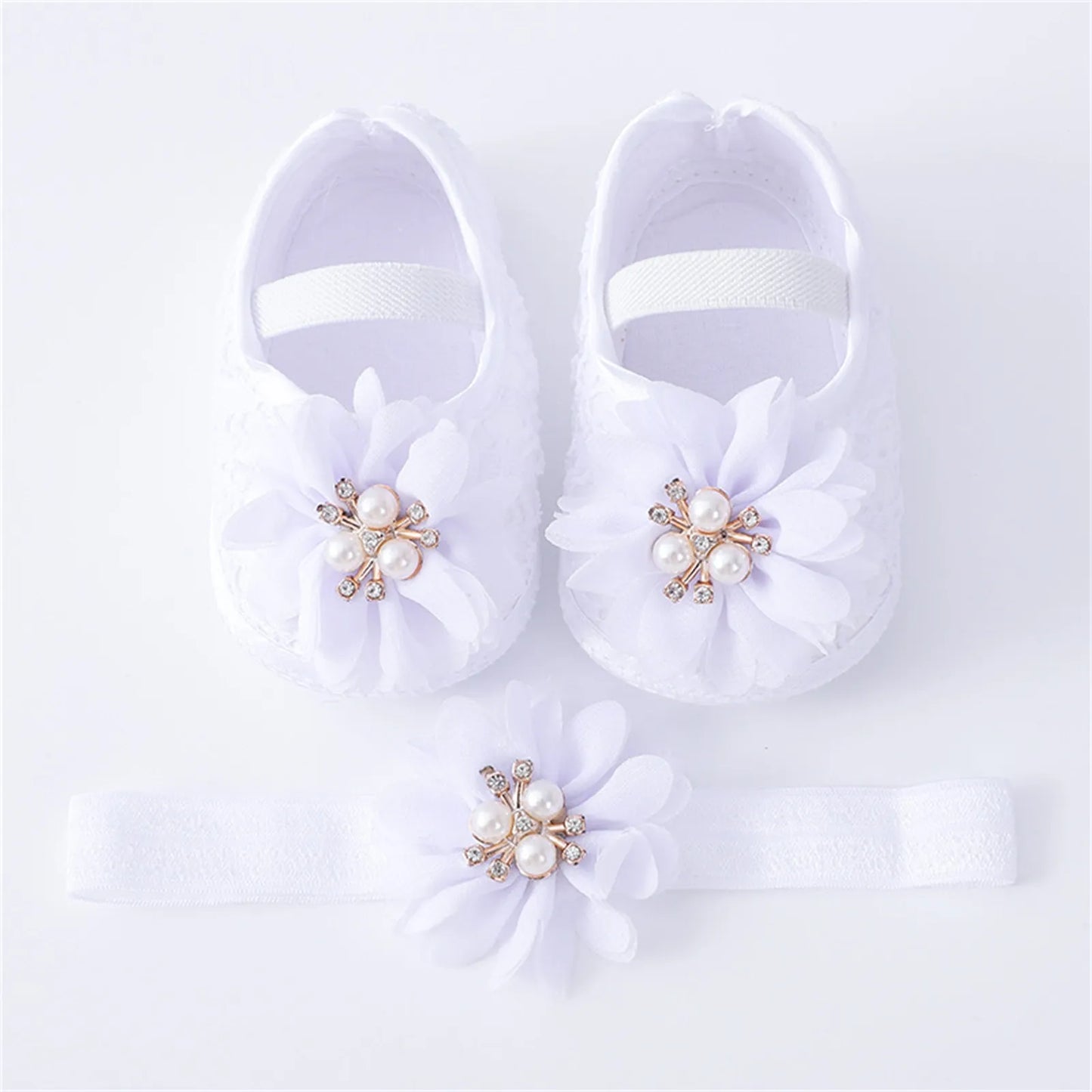 Soft Sole Non-slip Pearl Flower Princes's Shoes