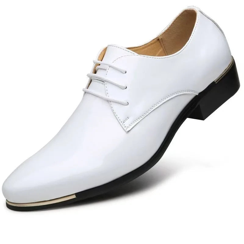 Chaussures habillées italiennes Oxford en cuir verni pour hommes