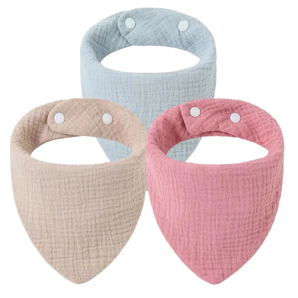 Bavoirs d'alimentation pour nouveau-né, accessoires en coton, couleur unie