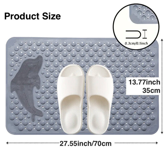 Non Slip Shower Mat with Suction Cups Rectangle Bathtub Mat 35x70cm Anti Slip Bathroom Tub Mat